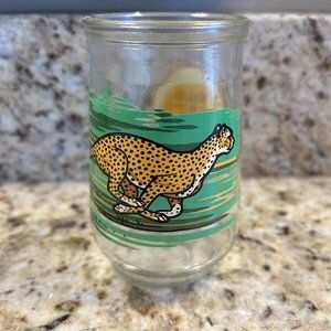 Welch's WWF World Wildlife Fund Endangered Species Cheetah Cat Africa Jar Glass